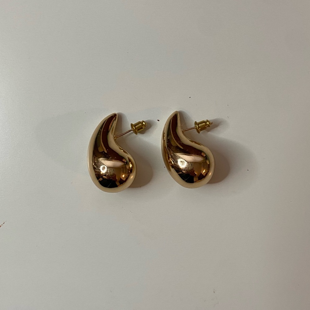 large gold dome earrings